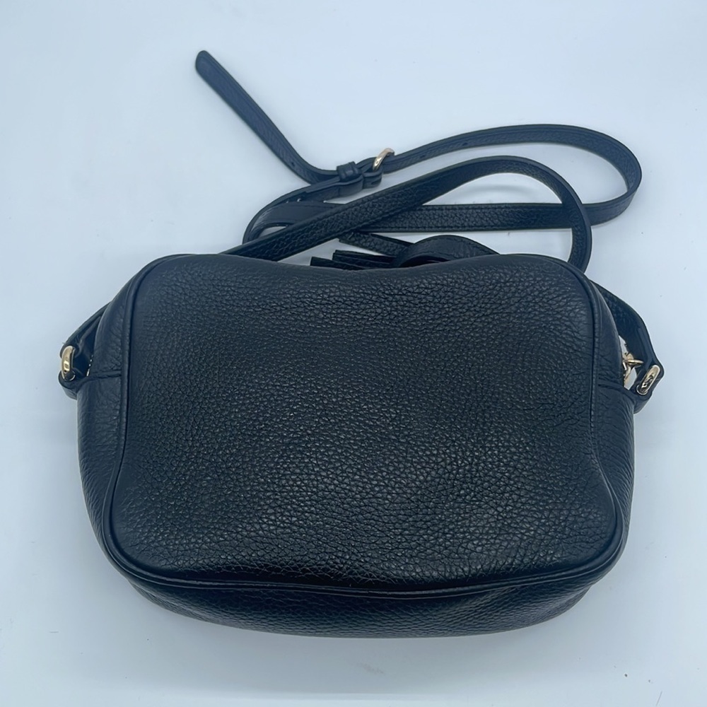Gucci Black pebbled leather Soho Disco camera bag with tassel Rare - Picture 3 of 10